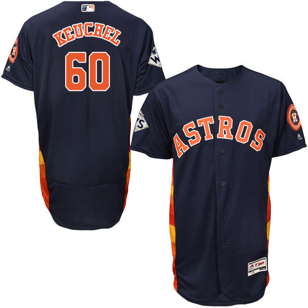 Dallas Keuchel #60 Houston Astros Mens 2017 Flexbase Authentic World Series Bound Jersey - Navy Blue