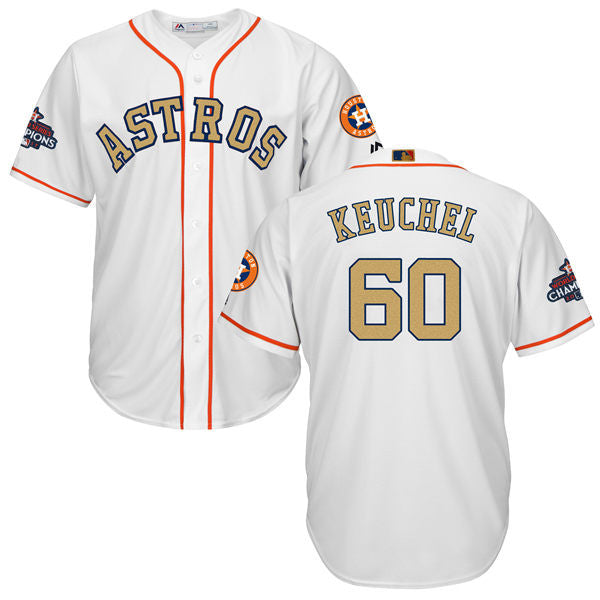 Dallas Keuchel #60 Houston Astros Mens 2018 Gold Program Limited Cool Base Jersey - White