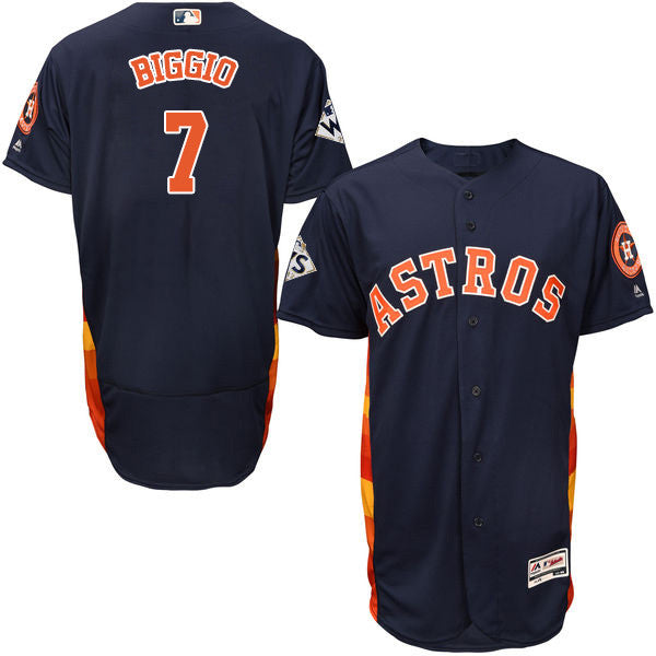 Craig Biggio #7 Houston Astros Mens 2017 Flexbase Authentic World Series Bound Jersey - Navy Blue