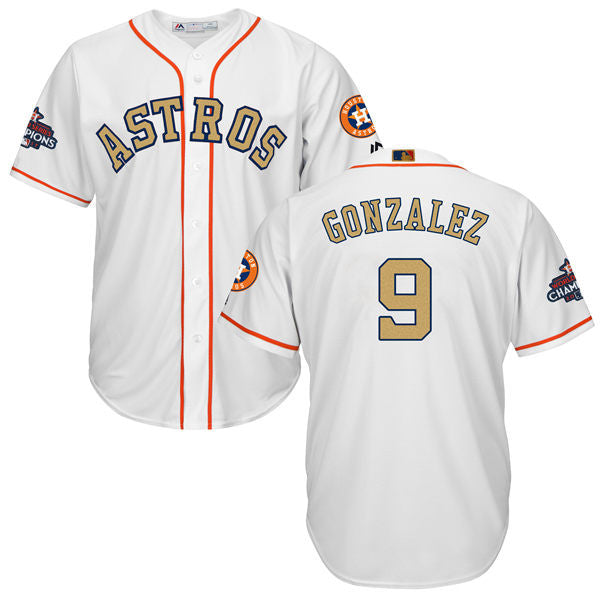 Marwin Gonzalez #9 Houston Astros Mens 2018 Gold Program Limited Cool Base Jersey - White