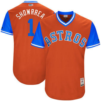 Carlos Correa #1 Houston Astros Majestic Mens 2017 Showrrea Players Weekend Authentic Jersey - Orange