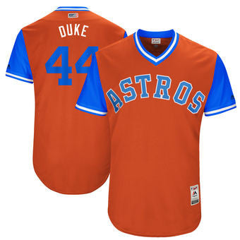 Luke Gregerson #18 Houston Astros Majestic Mens 2017 Duke Players Weekend Authentic Jersey - Orange