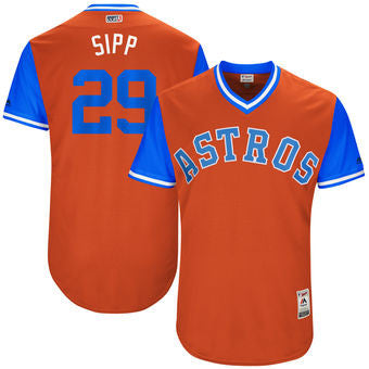 Tony Sipp Houston Astros Majestic Mens 2017 Sipp Players Weekend Authentic Jersey - Orange