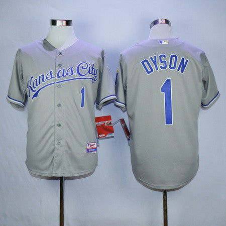 Jarrod Dyson #1 Kansas City Royals Mens Road Limited Cool Base Baseball Jersey - Gray