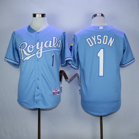 Light Blue #1 Kansas City Royals Mens Jarrod Dyson Limited Cool Base Baseball Jersey