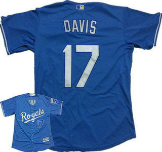 Light Blue #17 Kansas City Royals Mens 2015 Wade Davis Alternate Limited Cool Base Jersey