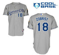 Ben Zobrist #18 Kansas City Royals Mens Away Kc Limited Cool Base Jersey - Gray