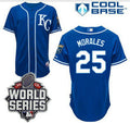 Kansas City Royals #25 Mens 2015 Kendrys Morales Kc Alternate Baseball World Series Patch Limited Jersey - Blue