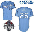 Light Blue #26 Kansas City Royals Mens 2015 Francisco Pena Alternate Baseball World Series Patch Limited Jersey