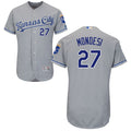 Kansas City Royals #27 Majestic Mens Raul A Mondesi Road Limited Cool Base Jersey - Gray