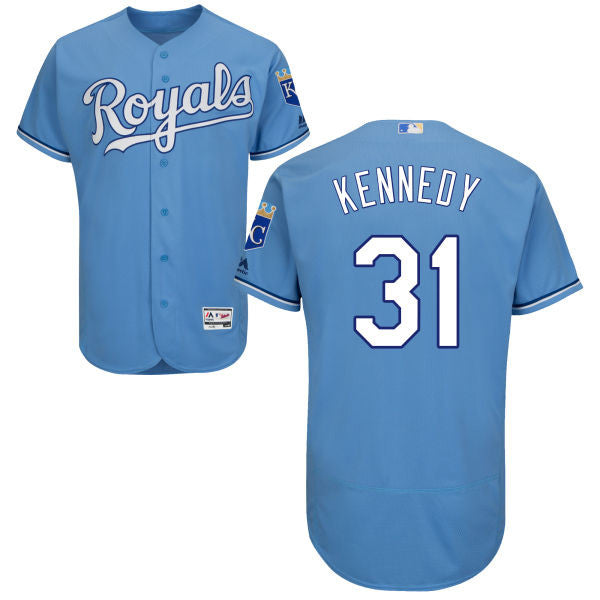 Light Blue #31 Kansas City Royals Majestic Mens 2016 Ian Kennedy Flexbase Authentic Jersey