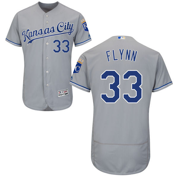 Brian Flynn #33 Kansas City Royals Majestic Mens 2016 Flexbase Authentic Jersey - Gray