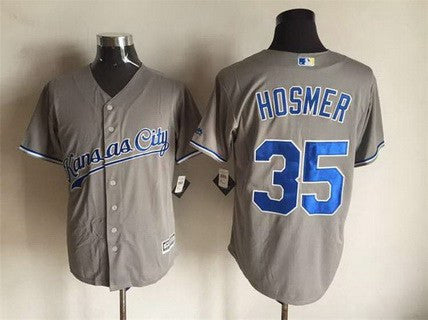 Eric Hosmer #35 Kansas City Royals Mens 2015 Road Limited Cool Base Jersey - Gray