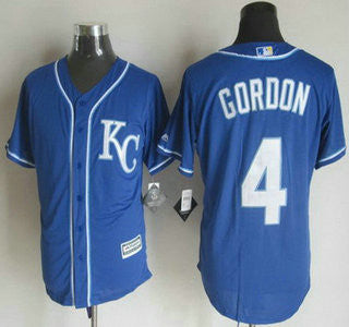 Alex Gordon #4 Kansas City Royals Mens 2015 Alternate Kc Limited Cool Base Jersey - Blue