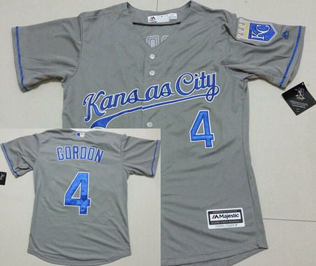 Alex Gordon #4 Kansas City Royals Mens 2015 Road Limited Cool Base Jersey - Gray