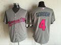 Alex Gordon #4 Kansas City Royals Mens 2016 Pink Mothers Day Limited Baseball Cool Base Jersey - Gray