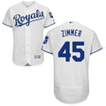 Kyle Zimmer #45 Kansas City Royals Majestic Mens 2016 Flexbase Authentic Jersey - White