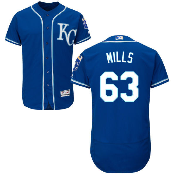 Alec Mills #63 Kansas City Royals Majestic Mens 2016 Flexbase Authentic Jersey - Royal Blue