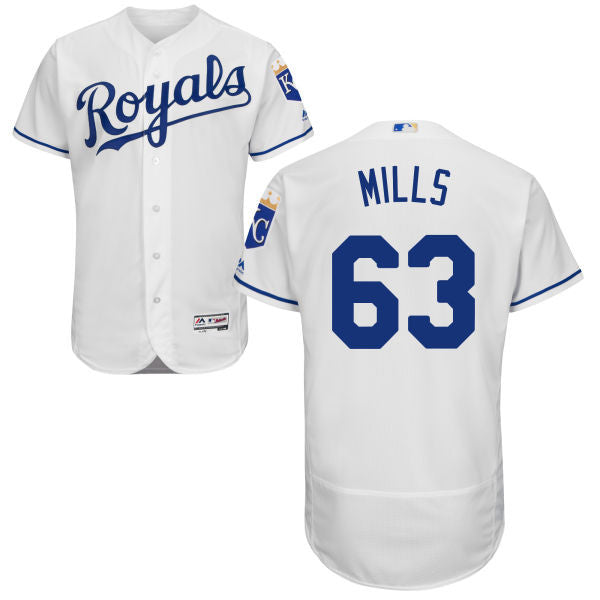 Alec Mills #63 Kansas City Royals Majestic Mens 2016 Flexbase Authentic Jersey - White