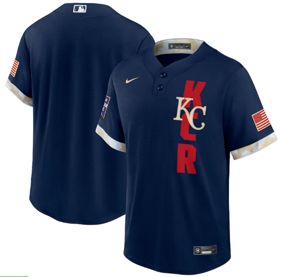 Kansas City Royals Mens 2021 Blank Star Limited Cool Base Jersey - Navy