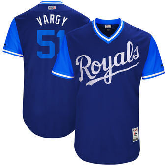 Jason Vargas #51 Kansas City Royals Majestic Mens 2017 Vargy Players Weekend Authentic Jersey - Royal