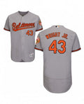 Mike Wright Jr #43 Baltimore Orioles Majestic Mens Authentic Road Flex Base Jersey - Gray