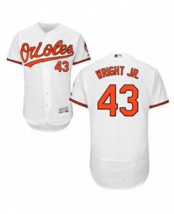 Mike Wright Jr #43 Baltimore Orioles Majestic Mens Authentic Home Flex Base Jersey - White