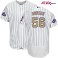 Chicago Cubs #56 Majestic Mens 2017 Hector Rondon World Series Champions Gold Majestic Limited Flex Base Jersey - White