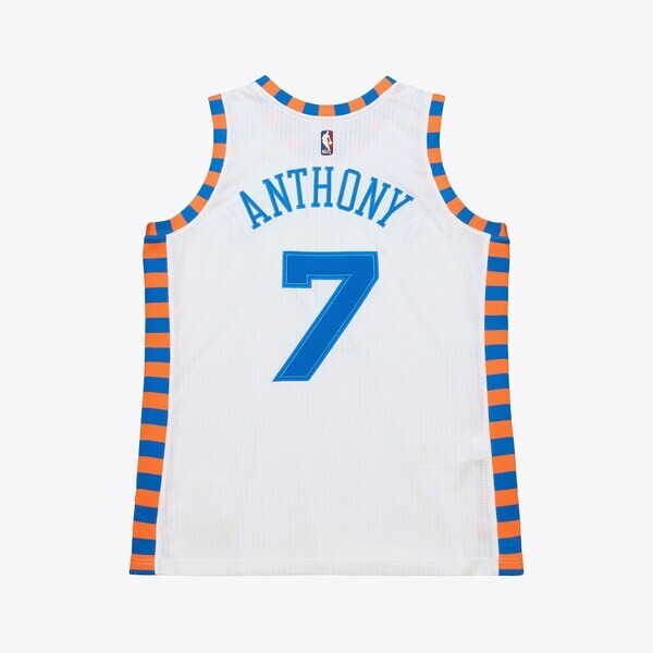 Men's Mitchell & Ness Carmelo Anthony White New York Knicks 2015-16 Hardwood Classics  Jersey