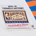 Men's Mitchell & Ness Carmelo Anthony White New York Knicks 2015-16 Hardwood Classics  Jersey