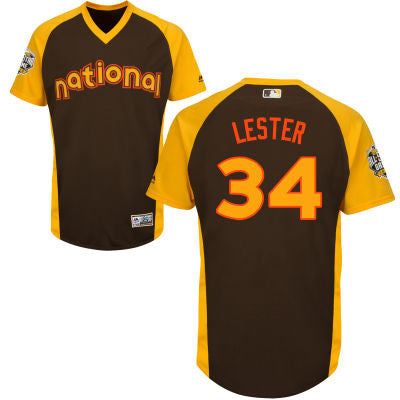 Jon Lester #34 Chicago Cubs Mens 2016 National League Star Limited Cool Base Jersey - Brown