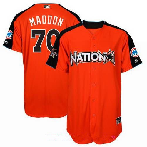 Joe Maddon #70 Chicago Cubs Majestic Mens 2017 National League Star Game Home Run Derby Player Jersey - Orange