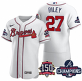 Austin Riley #27 Atlanta Braves Mens 2021 Swanson World Series Champions 150Th Anniversary Limited Flex Base Jersey - White