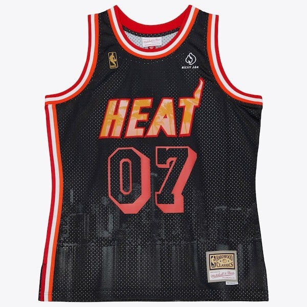 Miami Heat Mitchell & Ness M&N x Nicky Jam Swingman Jersey