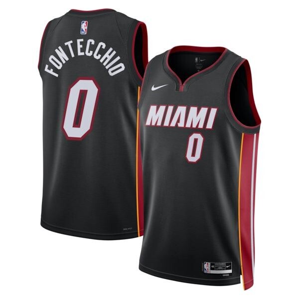 Miami Heat Nike Icon Edition Swingman Jersey - Black - Simone Fontecchio - Unisex