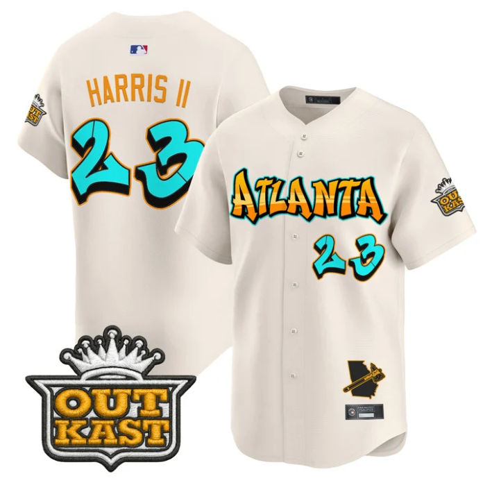 Michael Harris Ii #23 Atlanta Braves Graffiti A-Town Edition Limited Jersey - Cream
