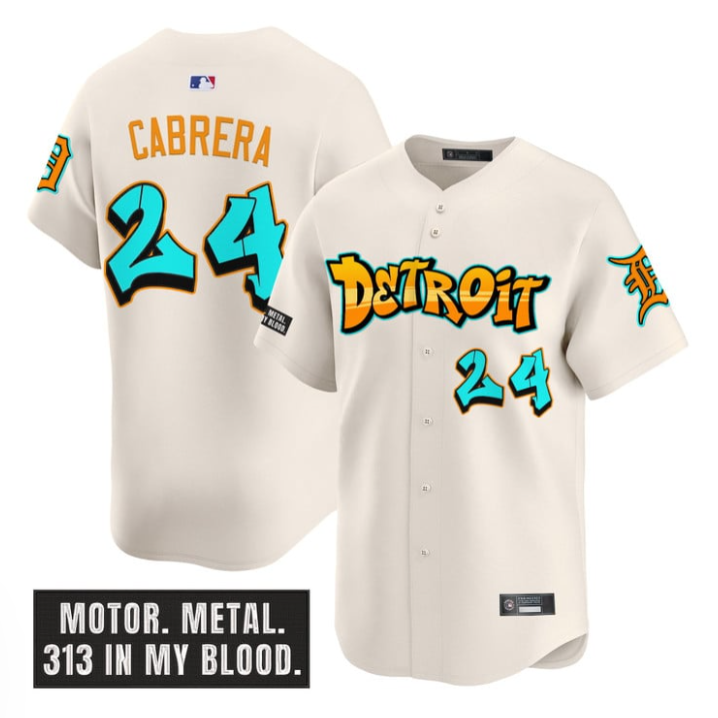 Miguel Cabrera #24 Detroit Tigers Graffiti Motor City Edition Limited Jersey - Cream