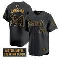 Miguel Cabrera #24 Detroit Tigers Motor Gothic Edition Gol Limited Jersey - Black