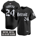 Miguel Cabrera #24 Detroit Tigers Motor Gothic Edition Vapor Limited Stit Jersey