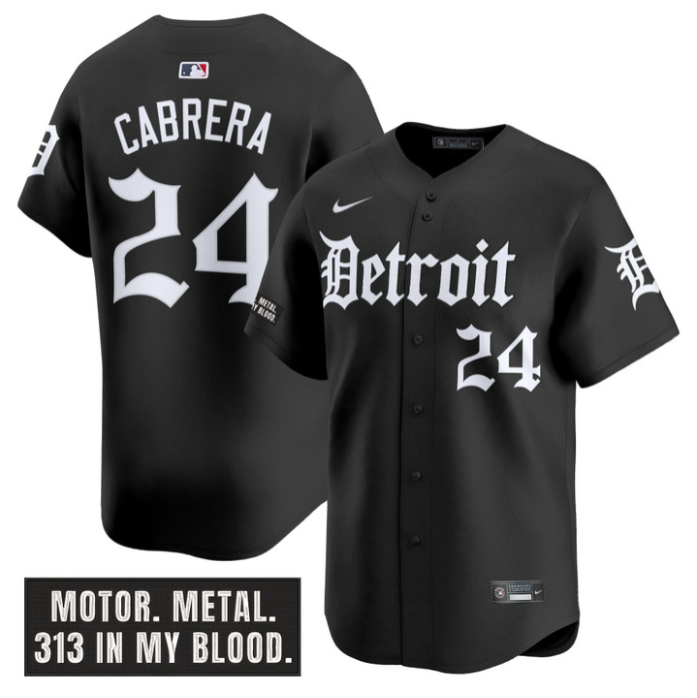 Miguel Cabrera #24 Detroit Tigers Motor Gothic Edition Vapor Limited Stit Jersey