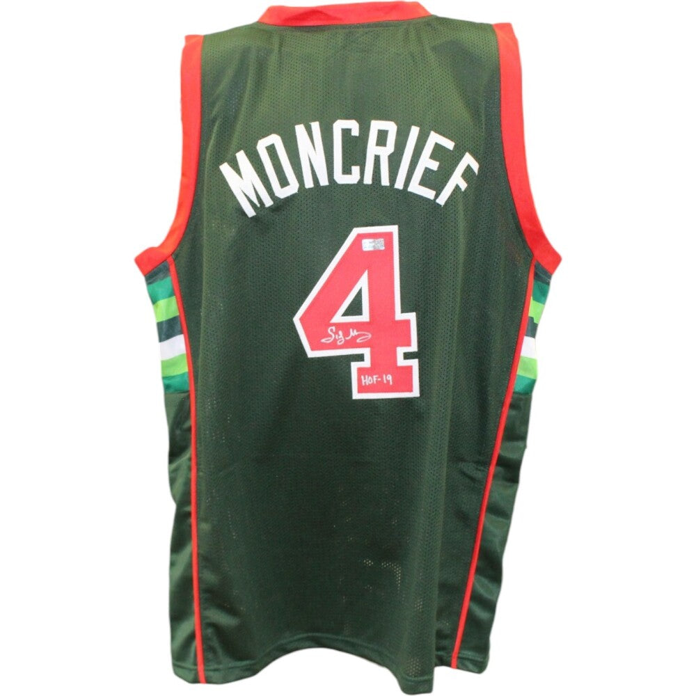Sidney Moncrief Autographed/Signed Replica Pro Style Sz  Green Jersey HOF TRI 57914