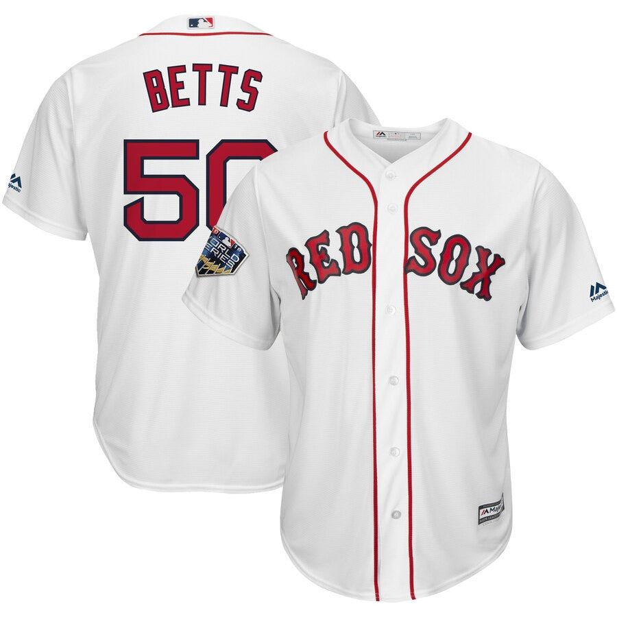 Mookie Betts #50 Boston Red Sox Majestic 2018 World Series Limited Cool Base Player Jersey - White