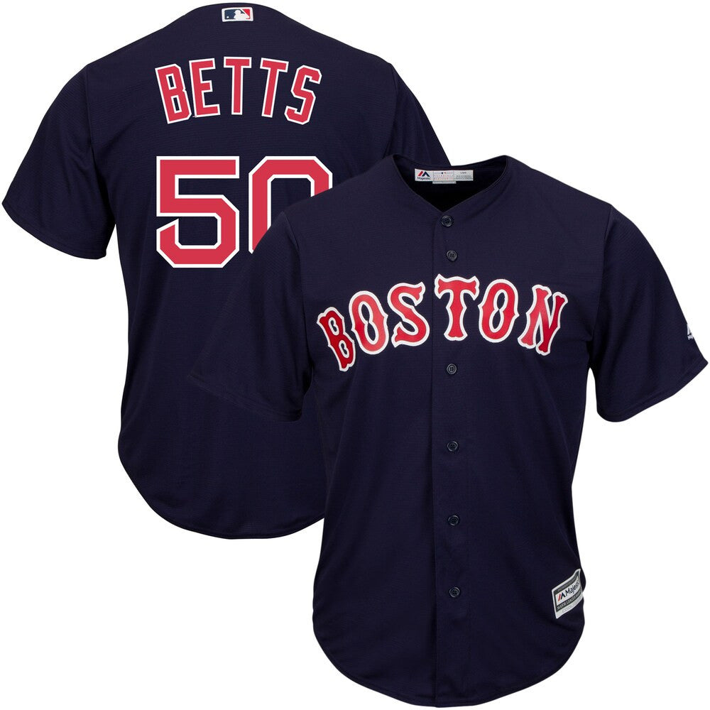 Mookie Betts #50 Boston Red Sox Majestic Tall Big Alternate Limited Cool Base Player Jersey - Navy