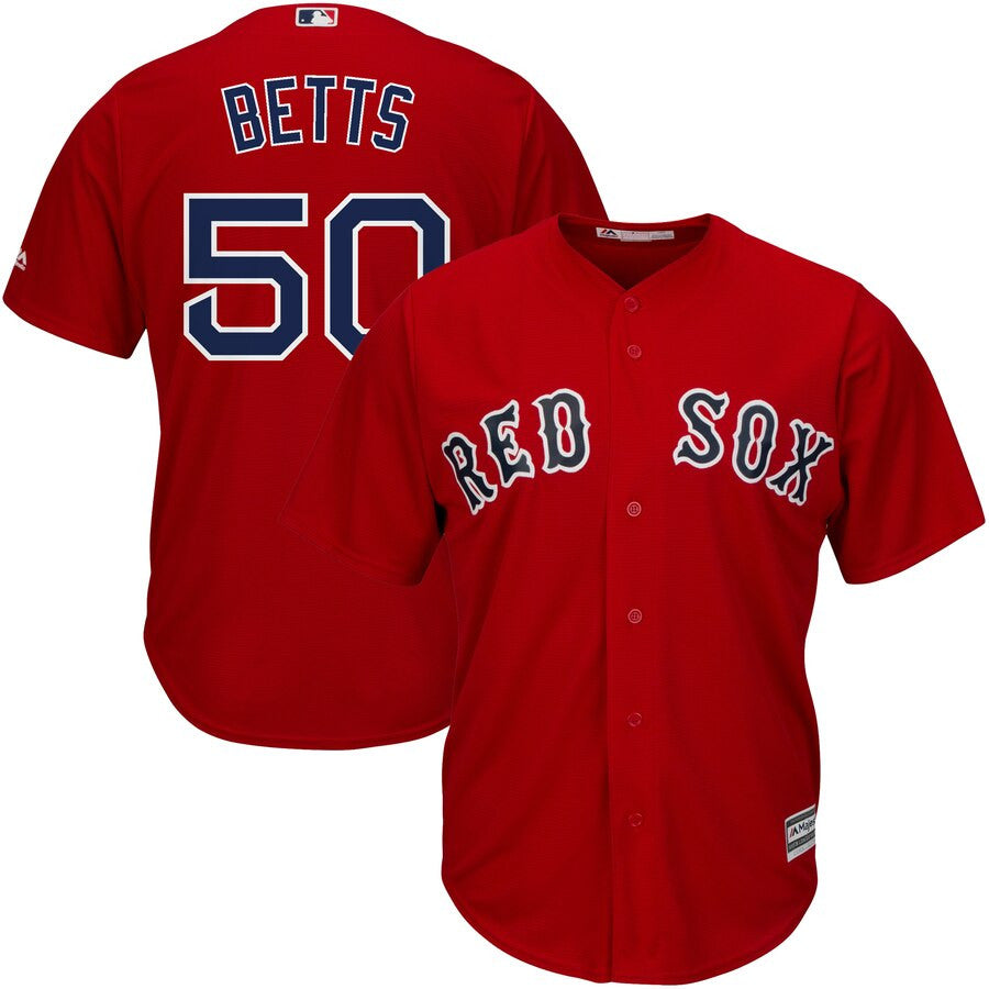 Mookie Betts #50 Boston Red Sox Majestic Limited Cool Base Player Jersey - Scarlet