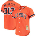 Motor City Detroit Tigers #313 Throwback Cooperstown Limited Jersey - Orange