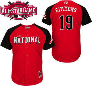 Atlanta Braves #19 2015 National League Andrelton Simmons Star Bp Limited Jersey - Red