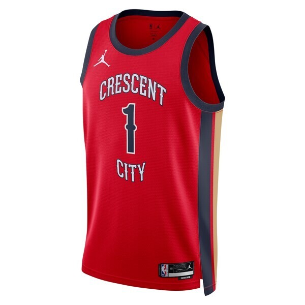 New Orleans Pelicans Jordan Brand Statement Edition Swingman Jersey - Red - Zion Williamson - Unisex