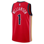 New Orleans Pelicans Jordan Brand Statement Edition Swingman Jersey - Red - Zion Williamson - Unisex