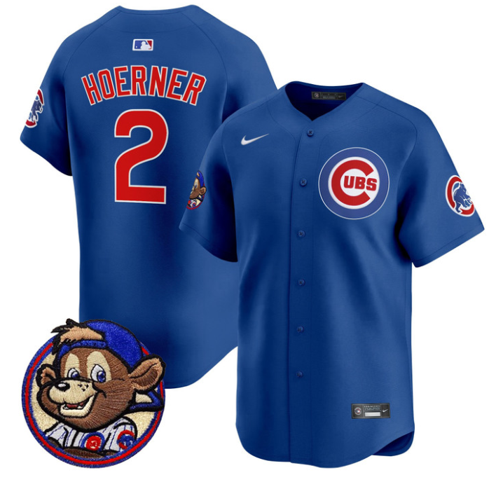 Nico Hoerner #2 Chicago Cubs Clark Patch Vapor Premier Limited R Jersey