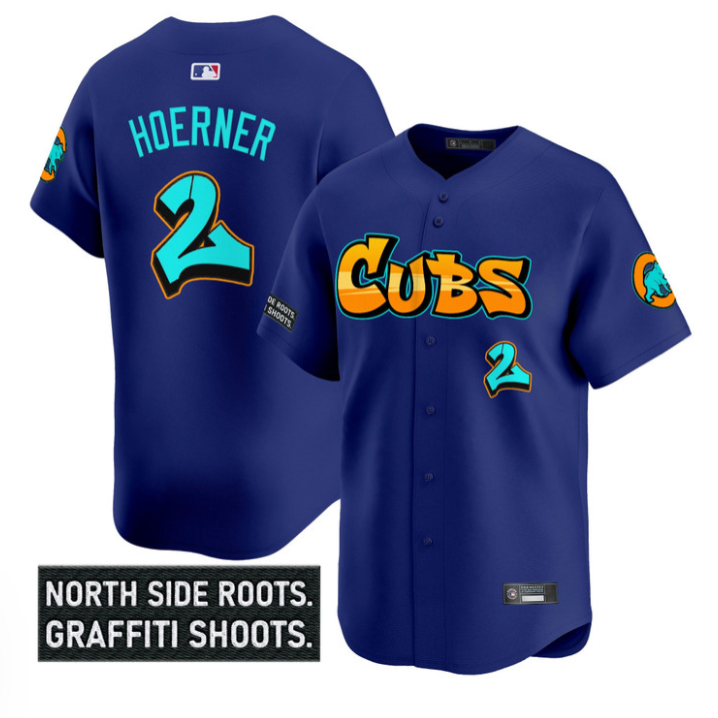 Nico Hoerner #2 Chicago Cubs Graffiti North Side Edition Limited Jersey - White